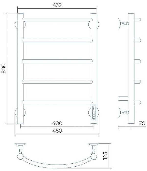 Электрический полотенцесушитель Larusso Классик КС П5 400х600 4670078536495 Белый