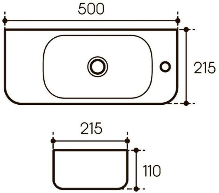 Раковина Aqueduto Pequeno 50 PEQ0110 Белая глянцевая