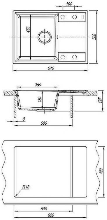 Кухонная мойка Lemark Imandra 640 9910023 Серый шелк