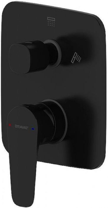 Смеситель для душа Bravat Source PB8173218BW-2-ENG Черный матовый
