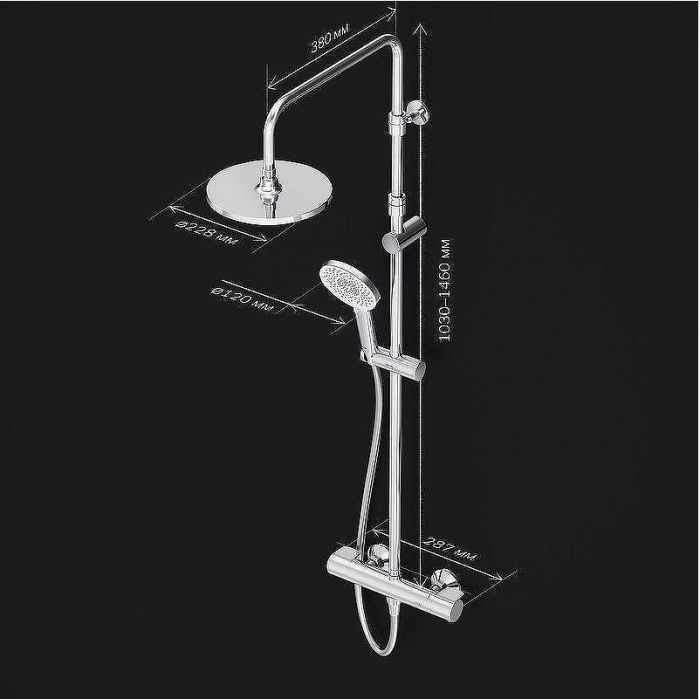 Душевая система AM.PM X-Joy F0785A400 с термостатом Хром