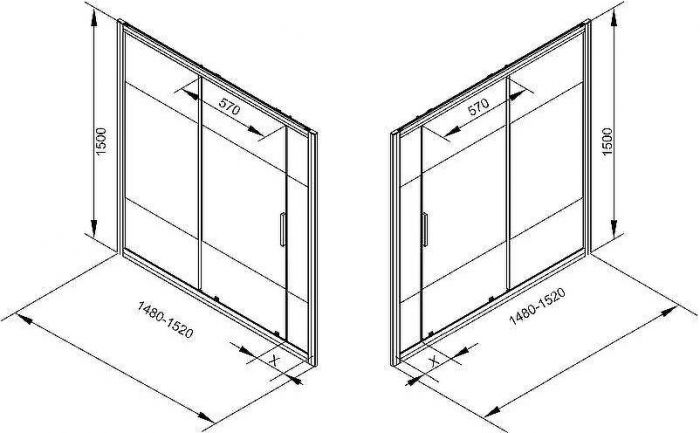 Шторка на ванну Aquanet Practic 150х70 254245 профиль Хром стекло прозрачное с шелкографией