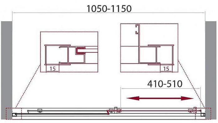 Душевая дверь BelBagno Unique 115 UNIQUE-BF-1-100/115-C-Cr профиль Хром стекло прозрачное