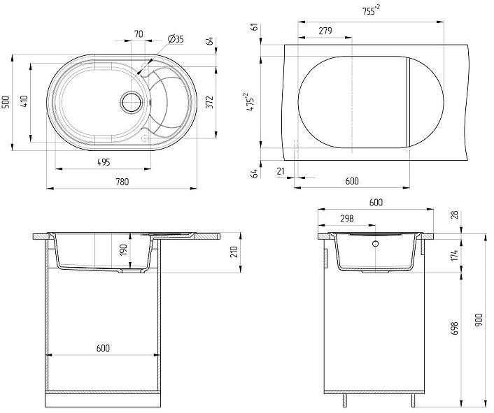Кухонная мойка Ulgran Classic U-610-328 Бежевая Кухонная мойка Ulgran Classic U-610-328 Бежевая