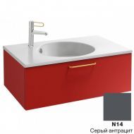 Тумба под раковину Jacob Delafon Odeon Rive Gauche 80 см EB2515-R9-N14 серый антрацит, ручки черные