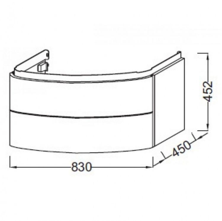 Тумба под раковину Jacob Delafon Presquile 85 см EB1104-442 серый антрацит лак