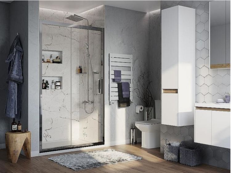 Душевая дверь STWORKI Стокгольм 160 3GW214TTKK000 профиль Хром глянец стекло прозрачное