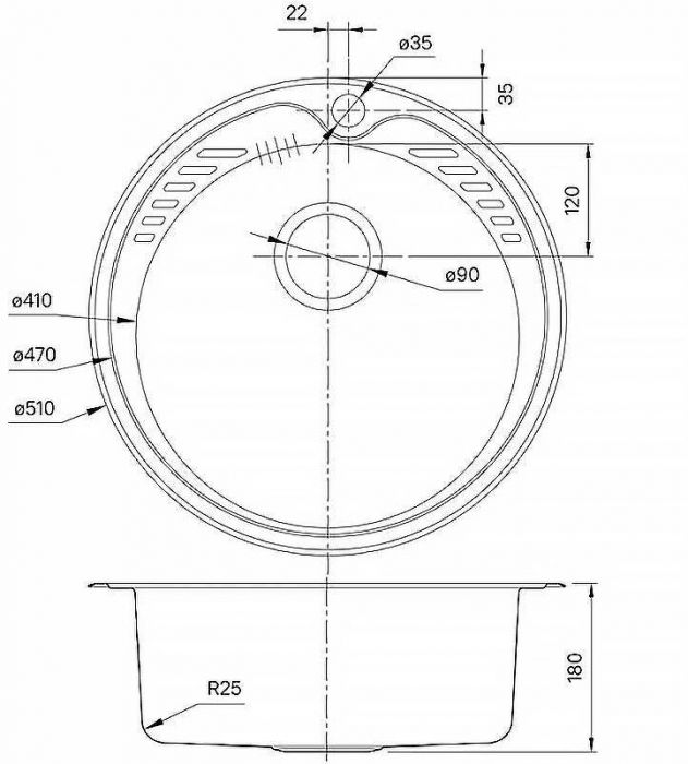 Кухонная мойка Iddis Suno S 51 SUN51S0i77S Сатин