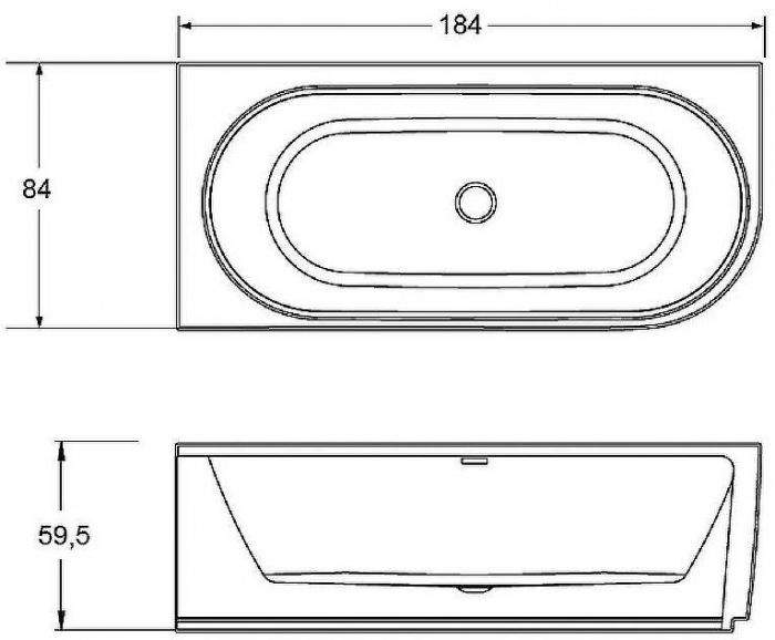 Акриловая ванна Riho Desire 184x84 B087001005 (BD0500500000000) R без гидромассажа