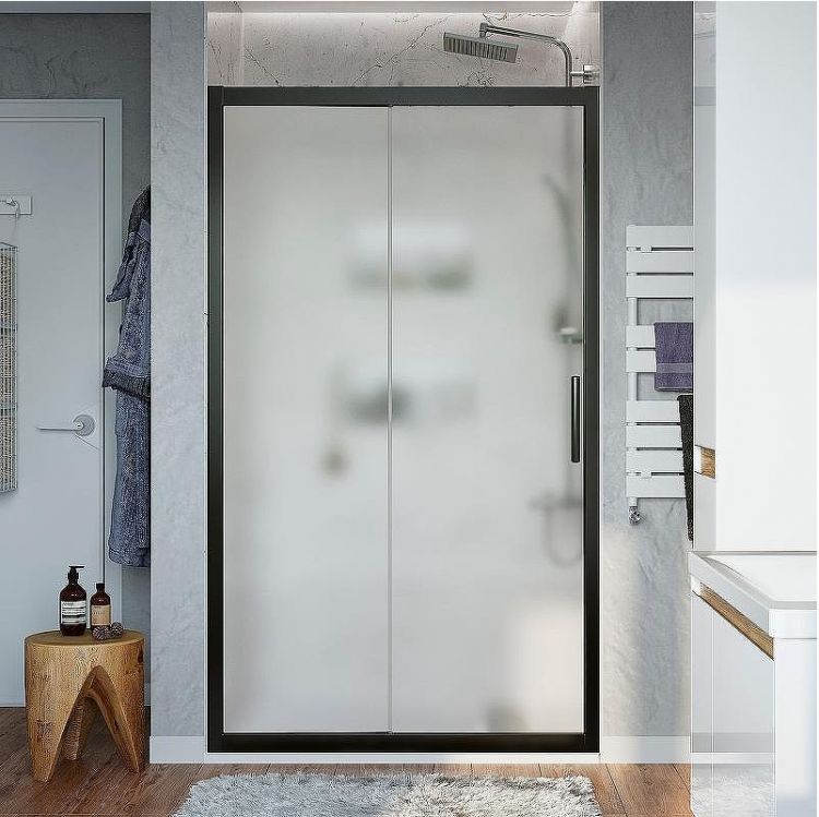 Душевая дверь STWORKI Стокгольм 160 3GW230TTKK000 профиль Черный матовый стекло матовое