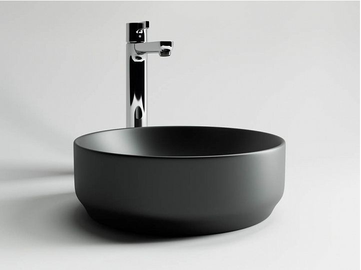 Умывальник CERAMICANOVA Element чаша накладная круглая 350 мм (цвет Чёрный Матовый) CN6007