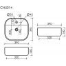 Умывальник CERAMICANOVA Element чаша накладная прямоугольная CN5014