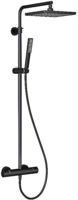 Душевая система Teska Devon DK2108 с термостатом Черный матовый