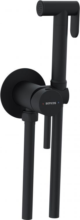 Гигиенический душ SANCOS Start со смесителем, цвет черный матовый, SC1001MB