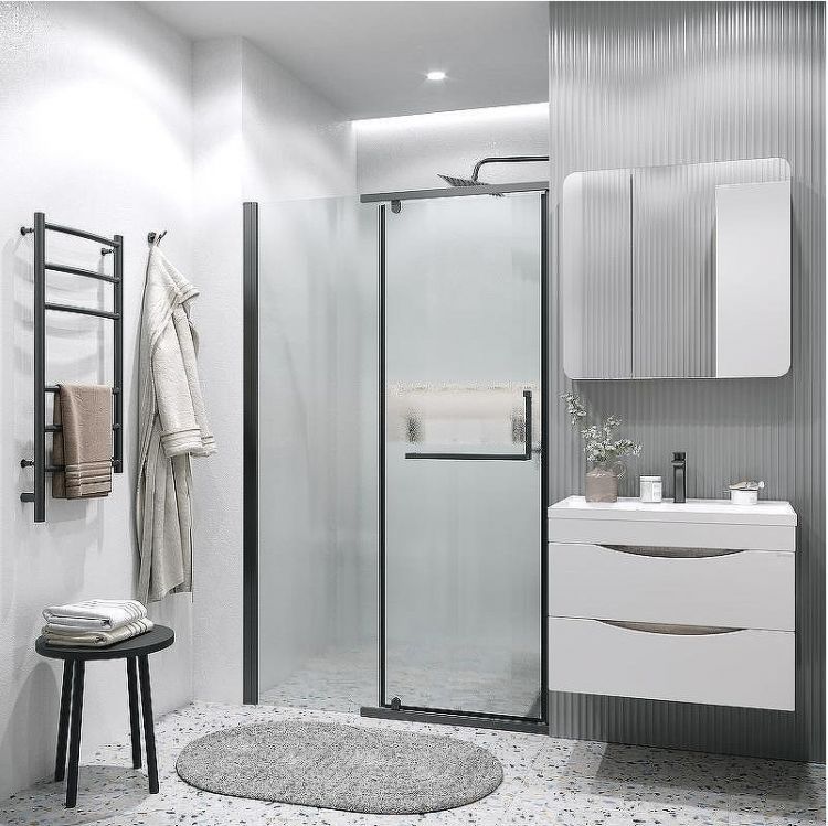 Душевая дверь Grossman Pragma 110 100.K33.03.110.21.02 профиль Черный матовый стекло шиншилла