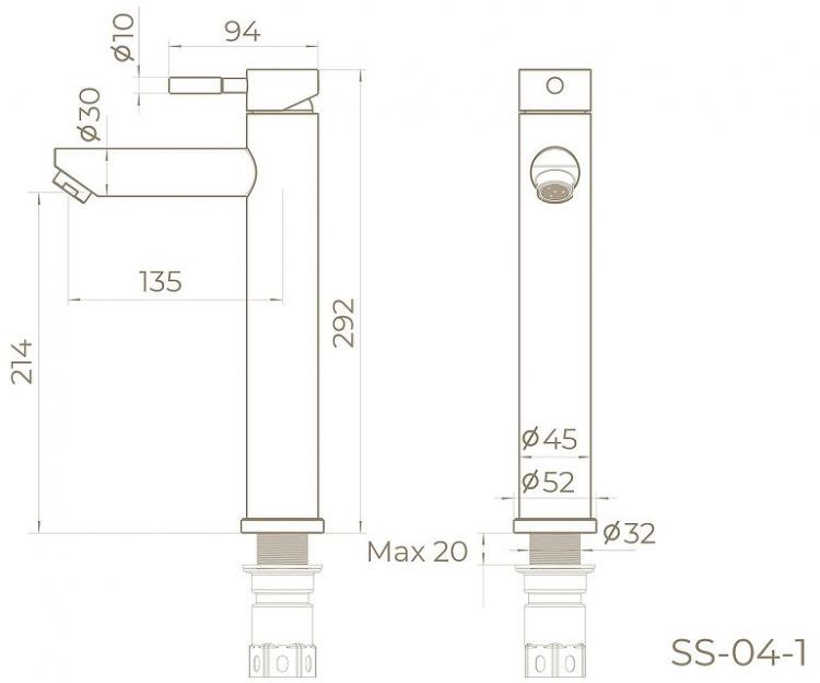 Смеситель для раковины Knotlor Streamline SS-04/01 цвет Матовая сталь Смеситель для раковины Knotlor Streamline SS-04/01 цвет Матовая сталь