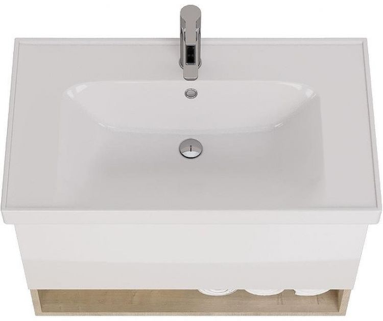 Тумба под раковину Dreja Perfecto 90 99.0813 подвесная Дуб эврика Белый