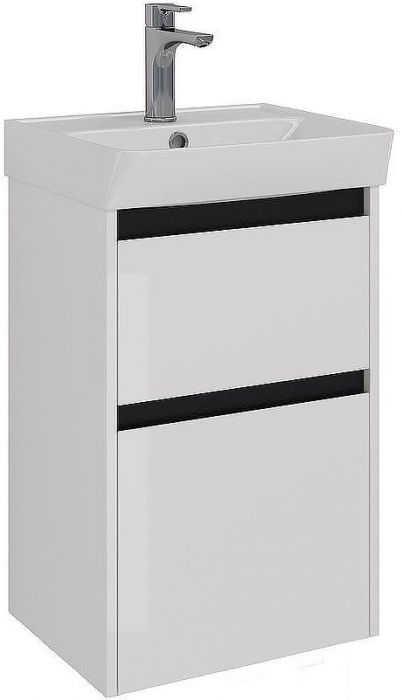 Тумба под раковину Lemark Combi 45 LM03C45T-black подвесная Белый глянец