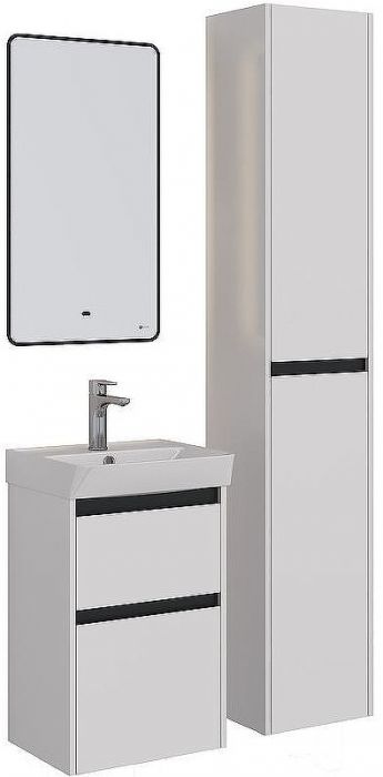Тумба под раковину Lemark Combi 45 LM03C45T-black подвесная Белый глянец
