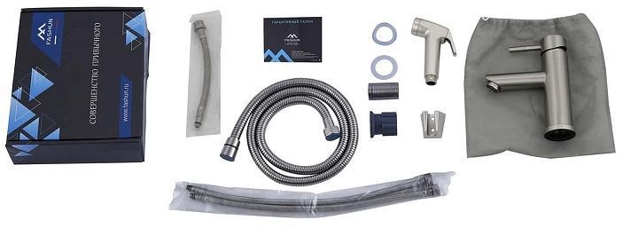 Смеситель для раковины Fashun A58101A с гигиеническим душем цвет Сатин Смеситель для раковины Fashun A58101A с гигиеническим душем цвет Сатин