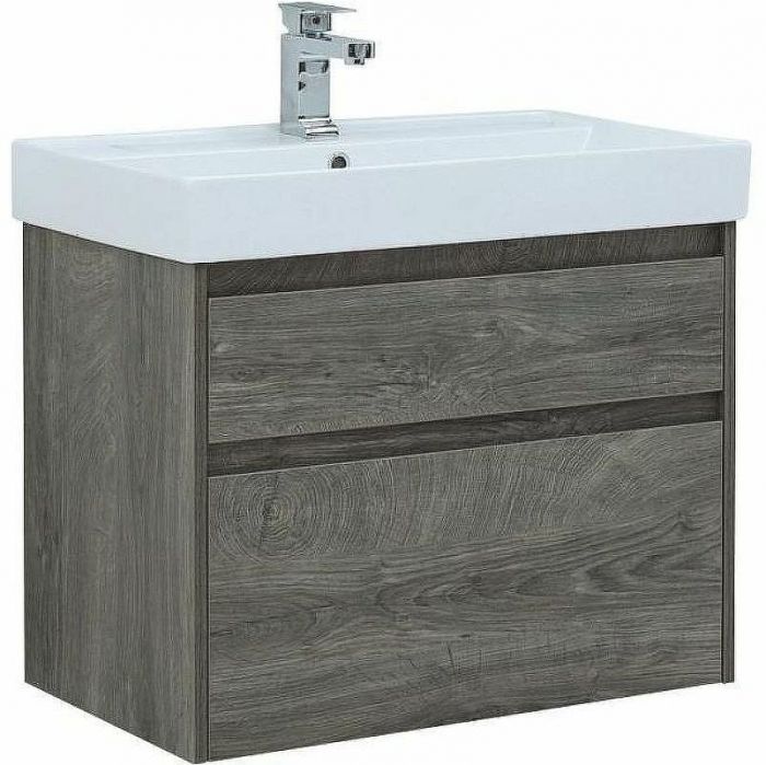 Тумба с раковиной Aquanet Nova Lite 75 245245 подвесная Дуб рошелье