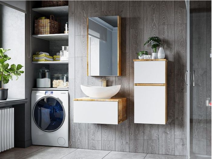 Зеркальный шкаф Misty Ива 45 L П-Ива04045-01Л Дуб Вотан