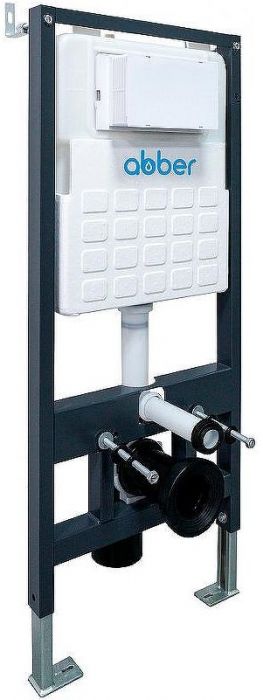 Комплект унитаза с инсталляцией Abber Bequem AC1100-AC0105-AC0121 с сиденьем Микролифт и клавишей смыва Хром