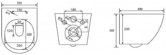 Комплект унитаза с инсталляцией Abber Bequem AC1100-AC0105-AC0121 с сиденьем Микролифт и клавишей смыва Хром