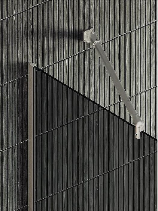 Душевая перегородка Maybah Glass MGD-735-5у 890x1950 в узком профиле Хром матовый стекло графитовое