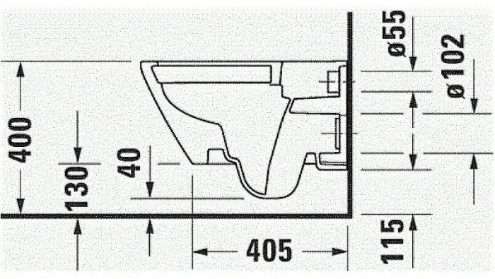 Унитаз Duravit D-Neo 2578090000 подвесной без сиденья