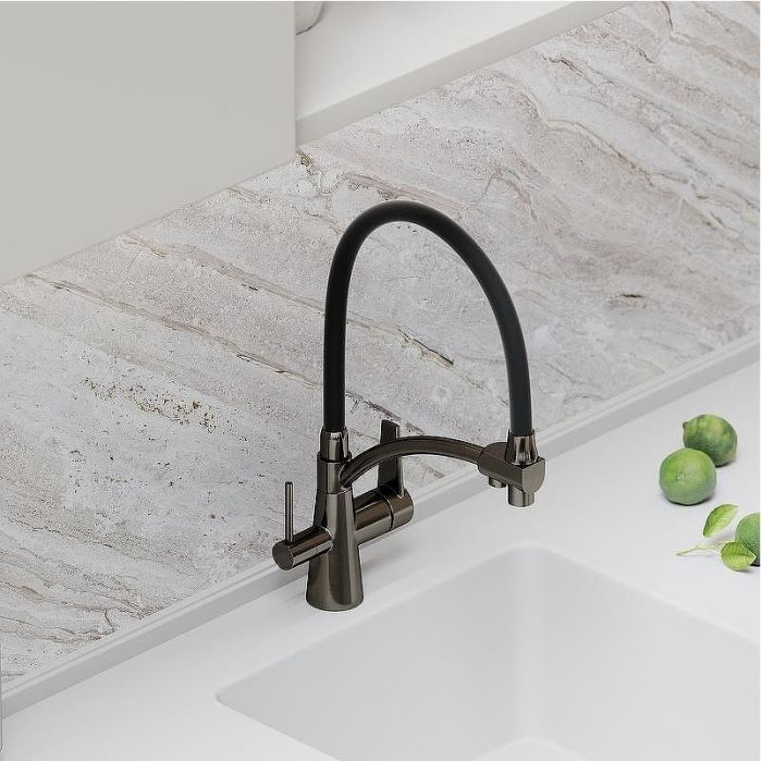 Смеситель для кухни Sancos Eri SC4001GG Вороненая сталь Черный