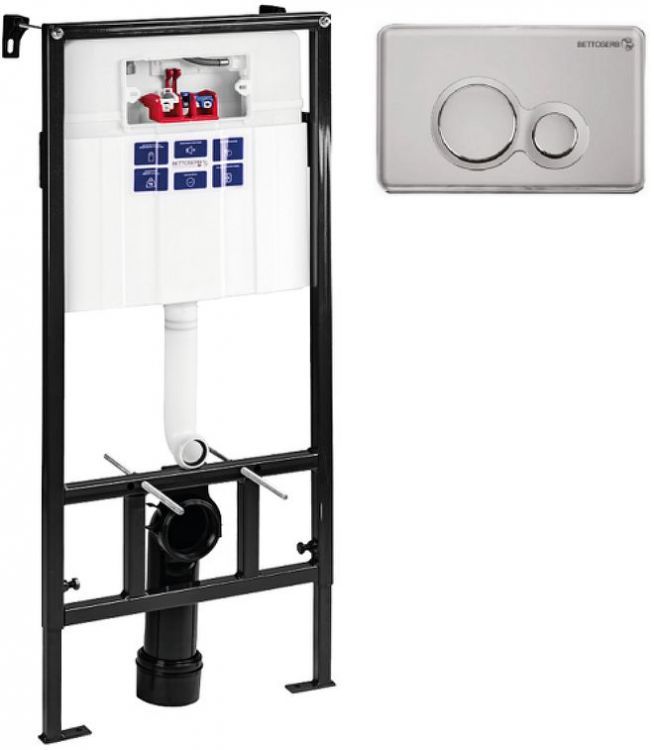 Инсталляция Bettoserb Sava Slim Superior SES40006463 для унитаза с клавишей смыва цвет Хром матовый Хром глянцевый