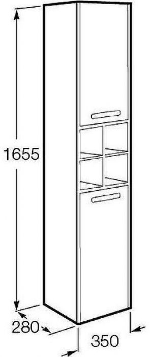 Шкаф пенал Roca Lago 35 857297444 подвесной Светлый дуб