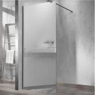 Душевая перегородка Vincea Walk-In 90 VSW-1H900MRGM профиль Вороненая сталь стекло зеркальное