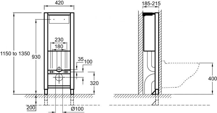 Система инсталляции для унитазов Jacob Delafon E4311-NF
