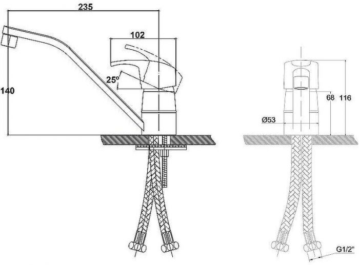 Смеситель для кухни Kaiser Leon 19300 Хром