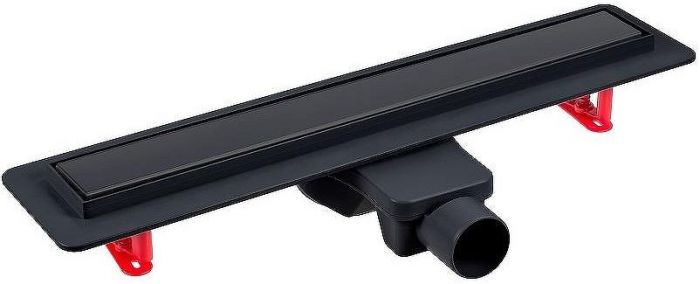 Душевой лоток Berges Optim Line Black 600 095506 с Черной матовой решеткой / под плитку
