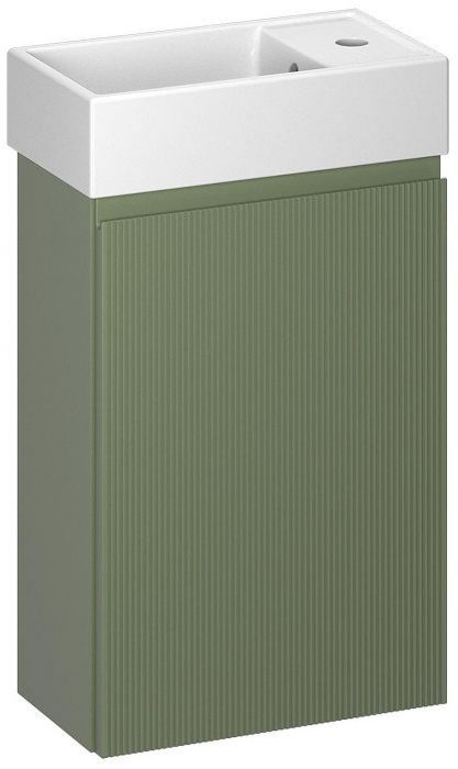 Тумба с раковиной Wellsee WC Area 40 R 221805001 подвесная цвет Зеленый матовый