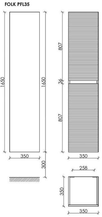 Шкаф пенал Sancos Folk 35 PFL35CP подвесной цвет Капучино