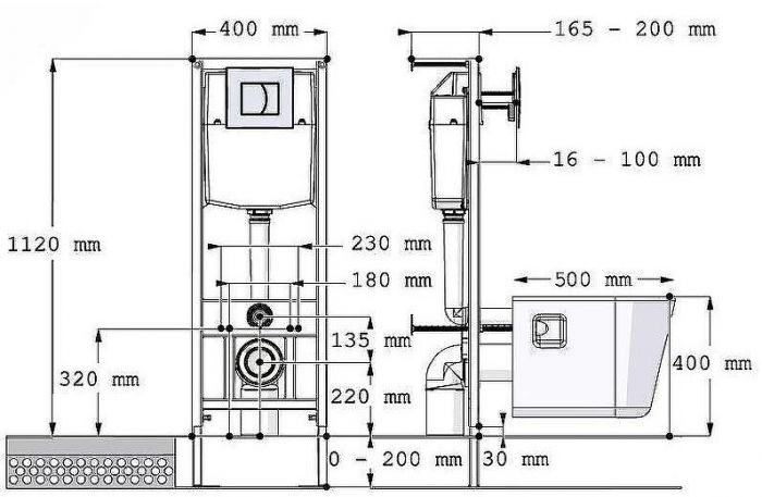 Комплект унитаза с инсталляцией Rosa Рио 4630055558407 с сиденьем и Белой клавишей смыва