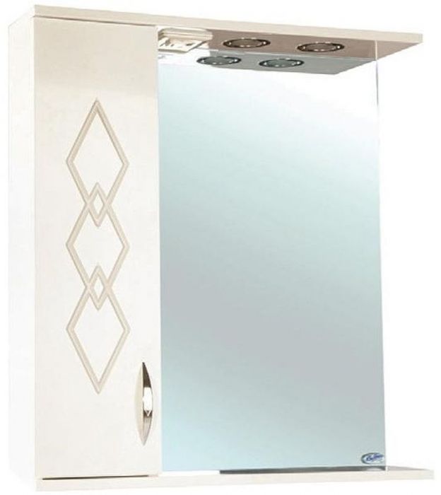 Зеркало со шкафом Bellezza Элеганс 65 L 4618610522070 с подсветкой Бежевое