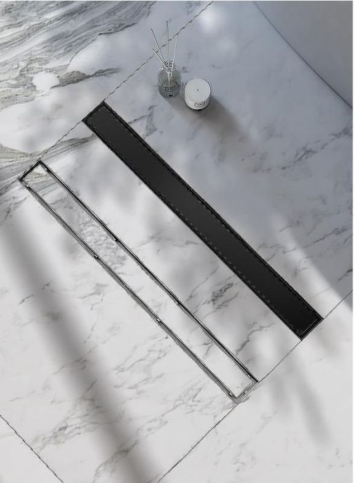 Душевой лоток Raglo 80 R652.80.06 с Черной матовой решеткой / под плитку