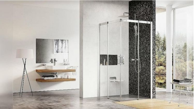 Душевой уголок Ravak Matrix MSRV4-90/90 90x90 1WV77C00Z1 профиль Хром стекло Transparent