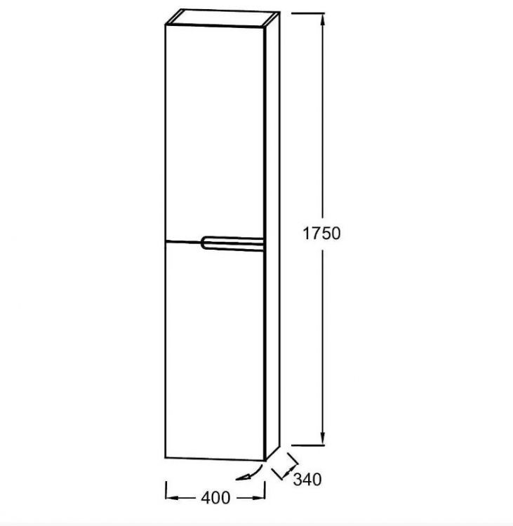 Шкаф-пенал Jacob Delafon Nona 40х175х34 см EB1893LRU-442, глянцевый серый антрацит Шкаф-пенал Jacob Delafon Nona 40х175х34 см EB1893LRU-442, глянцевый серый антрацит