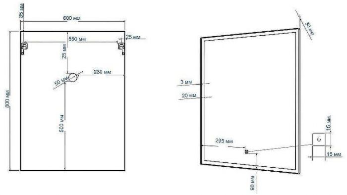 Зеркало Art&Max Arezzo AM-Are-600-800-DS-FC с подсветкой с сенсорным выключателем Хром