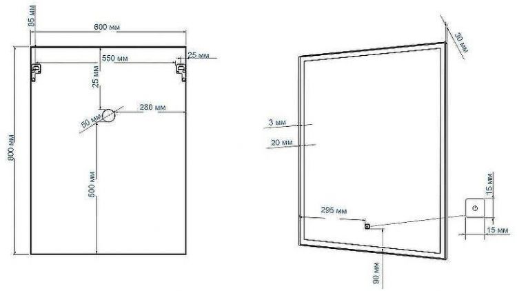 Зеркало Art&Max Arezzo AM-Are-600-800-DS-FC с подсветкой с сенсорным выключателем Хром
