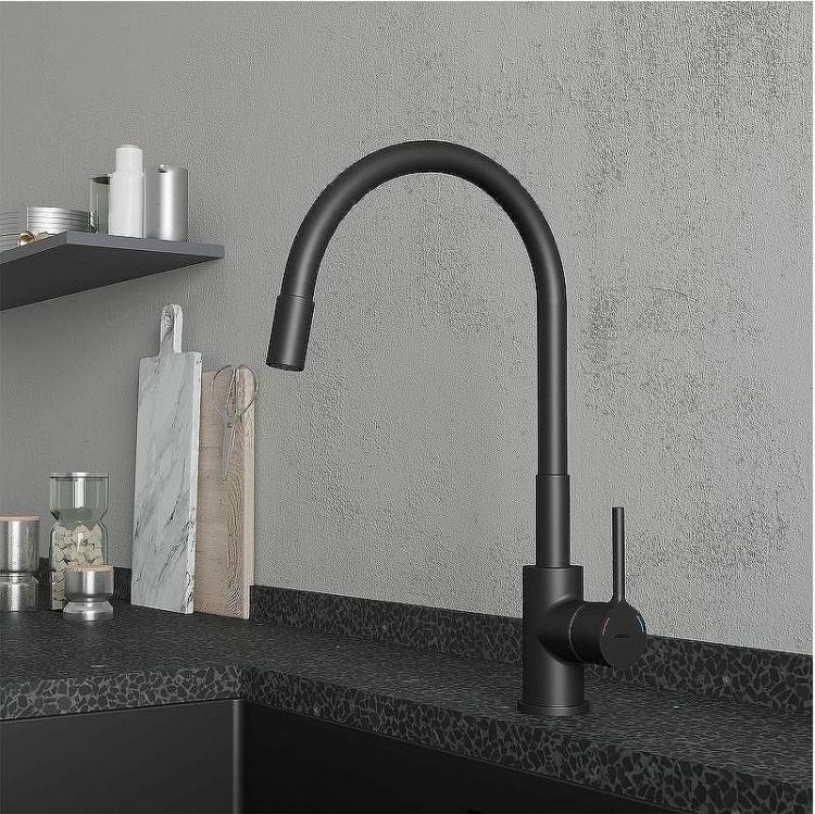 Смеситель для кухни Milardo Meal M01BL0FM05 Черный матовый