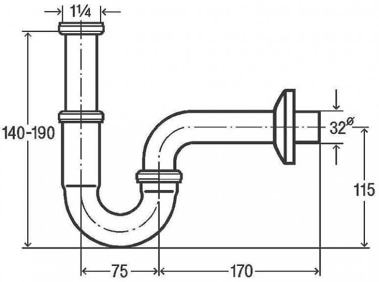 Сифон для раковины Viega 305611 Хром