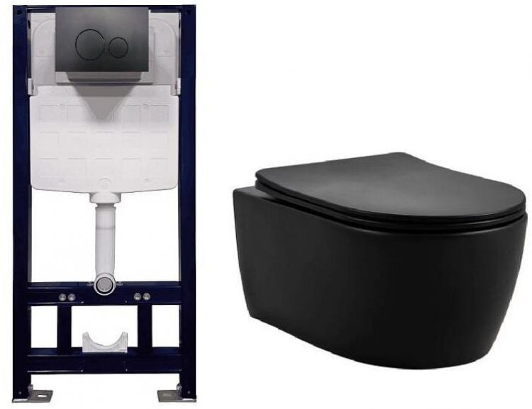 Комплект унитаза с инсталляцией Splendy Pride ST3011TPRBM/PR10152VTYBM Set цвет Черный матовый с сиденьем Микролифт и клавишей смыва цвет Черный матовый Комплект унитаза с инсталляцией Splendy Pride ST3011TPRBM/PR10152VTYBM Set цвет Черный матовый с сиденьем Микролифт и клавишей смыва цвет Черный матовый