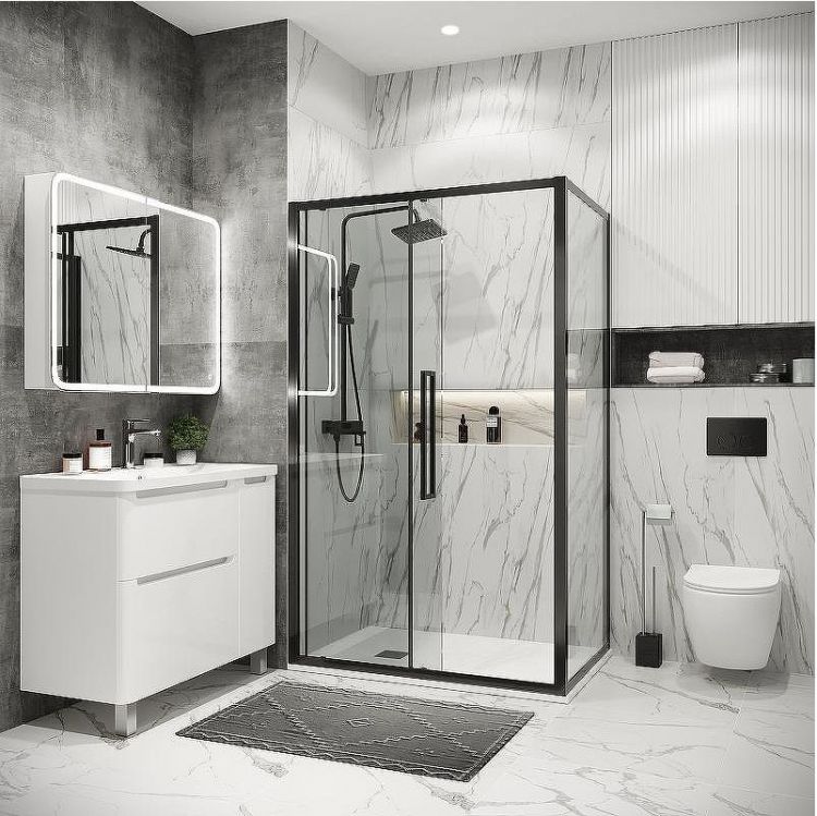 Душевой уголок Grossman Cosmo 110х80 120.K33.02.1180.42.00 профиль Графит сатин стекло прозрачное